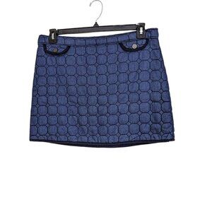 Joe Fresh Womens Size 6 Quilted Mini Skirt Navy Blue Cotton Fall Autumn Winter